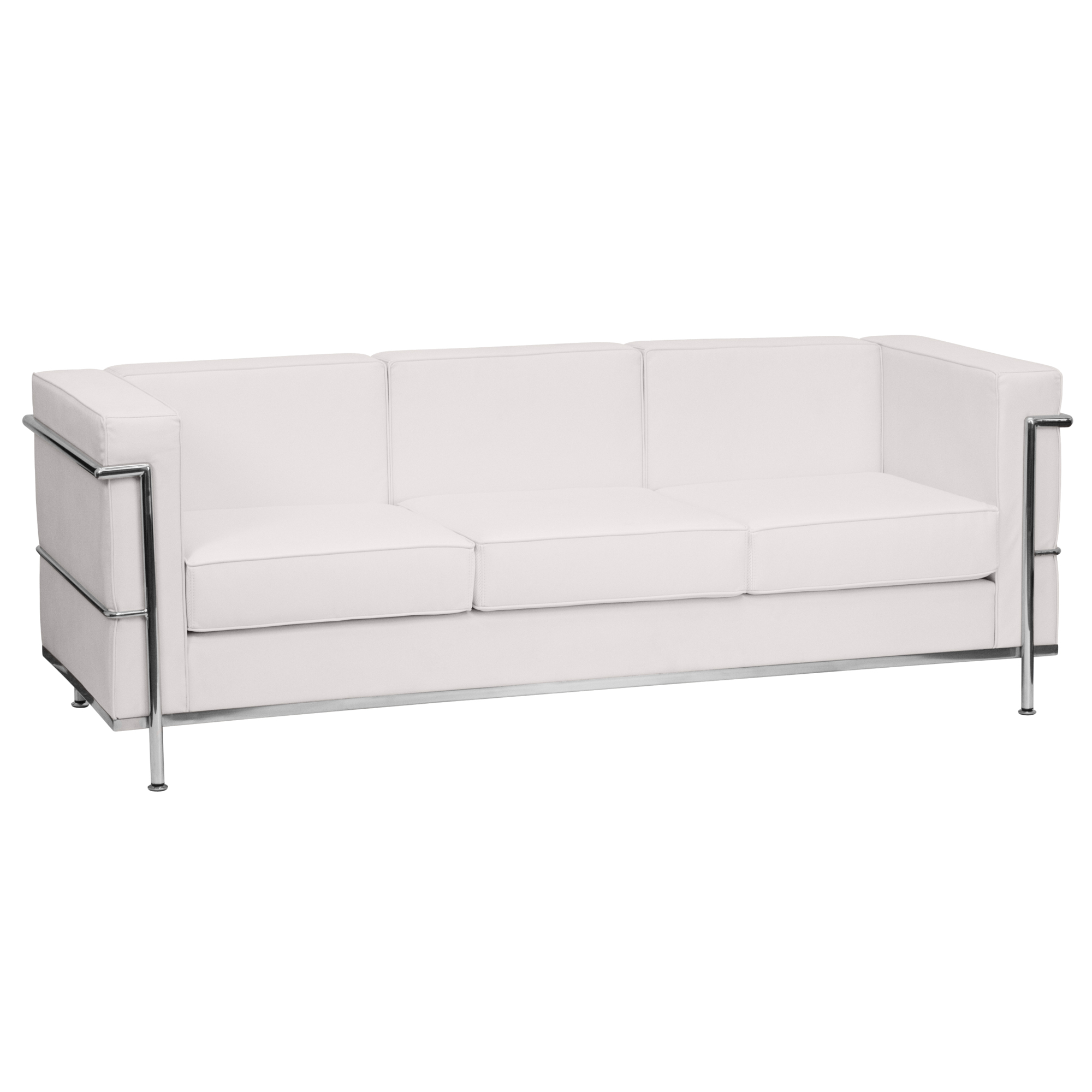 Flash Furniture, White LeatherSoft Sofa with Double Bar Frame, Included (qty.) 1 Model# ZBREG8103SOFWH